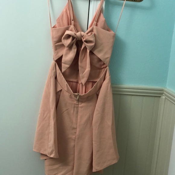 Peach Keyhole Open Back Romper - Picture 3 of 3